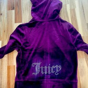 Juicy Couture Bling Velour Track Suit Purple